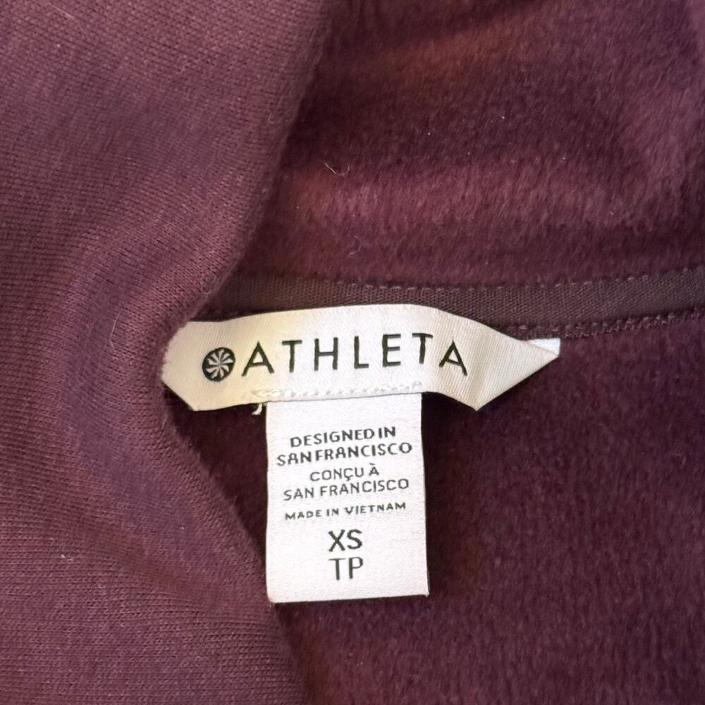 Athleta Cozy Karma Asym Pullover Deep Crocus Violet Sweater Women’s Size XS - Picture 5 of 11